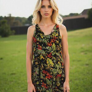 Vintage 90s Y2K Brett Alexander Floral Dress Bloomcore Dress BOHO Floral Size 10